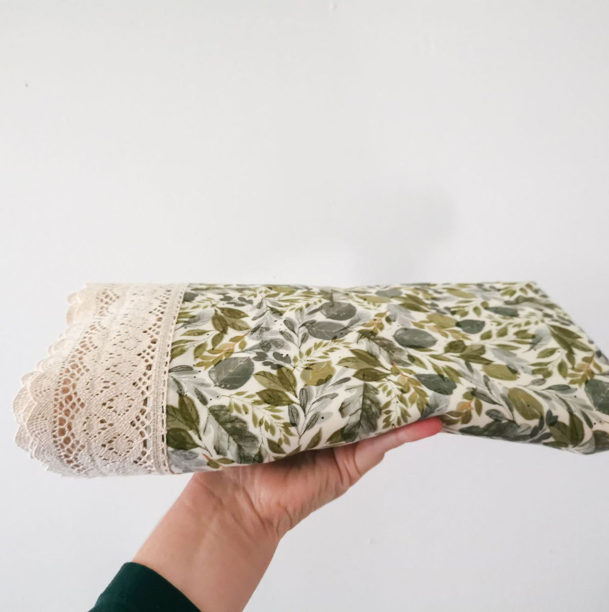 The Hunter - grey and green leaf print blanket