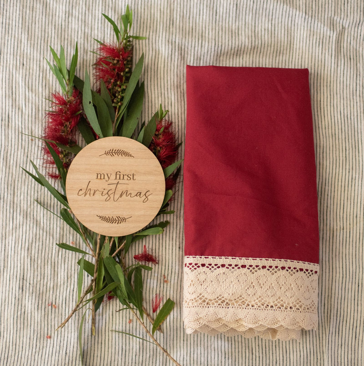 Deep Red Christmas Swaddle