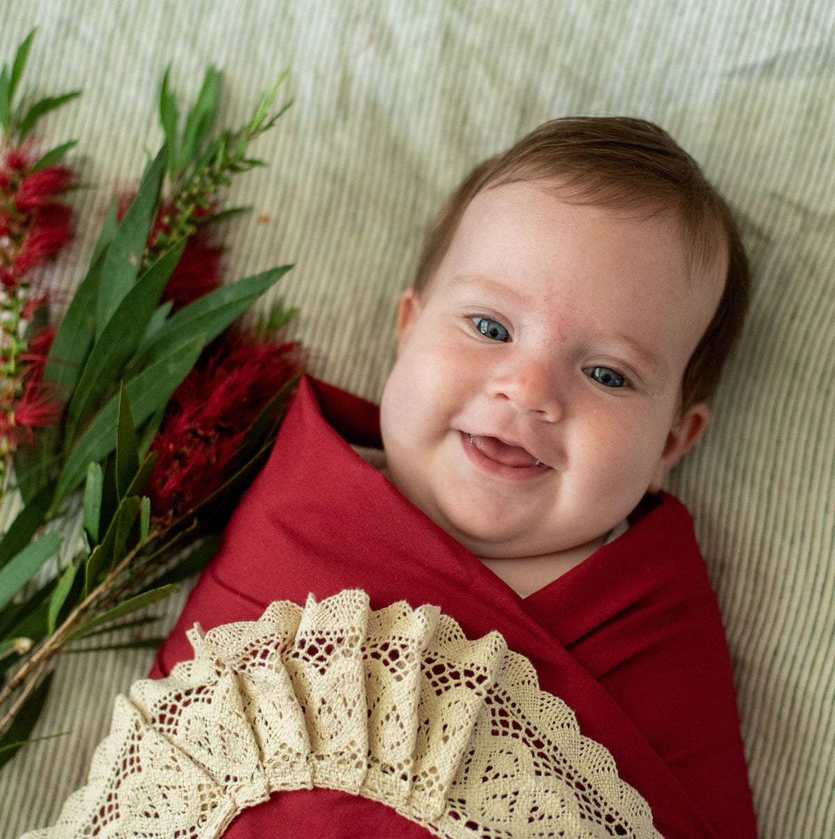 Deep Red Christmas Swaddle