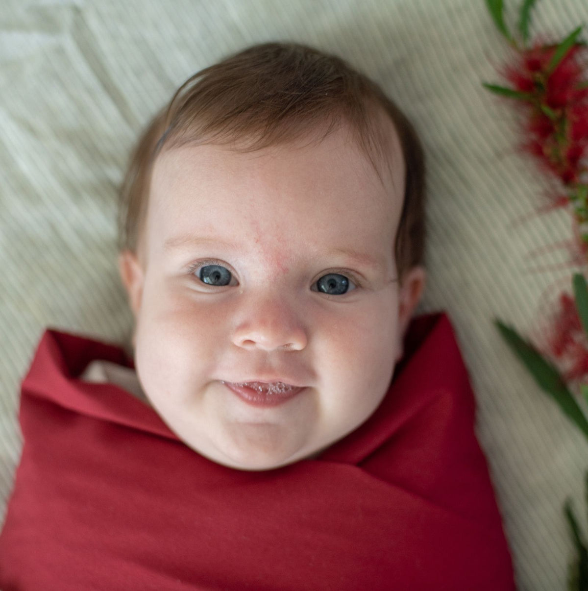 Deep Red Christmas Swaddle