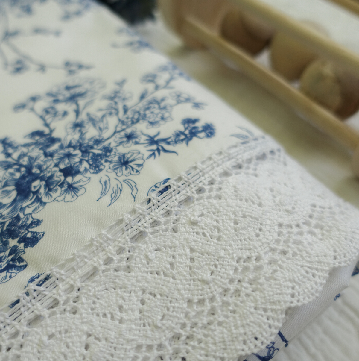 Beatrix ~ Blue Floral Vintage Blanket