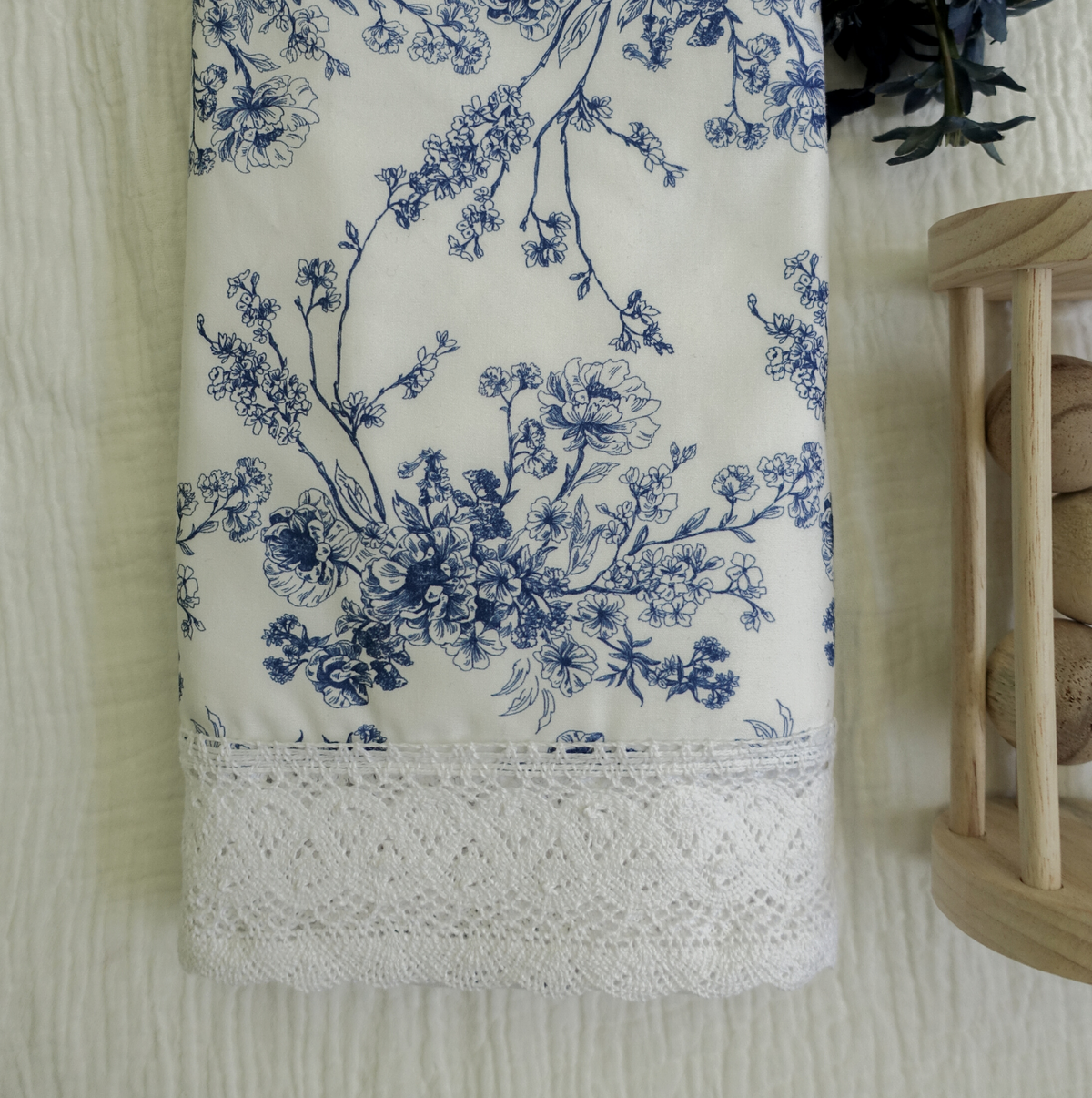 Beatrix ~ Blue Floral Vintage Blanket