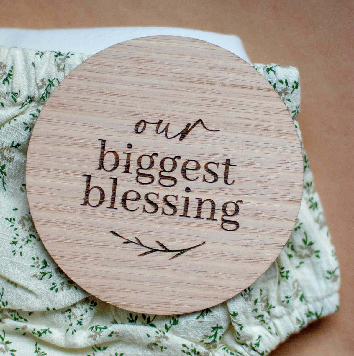 CHristian bible inspired pregnancy or nursery timber disk for photos and annoucments