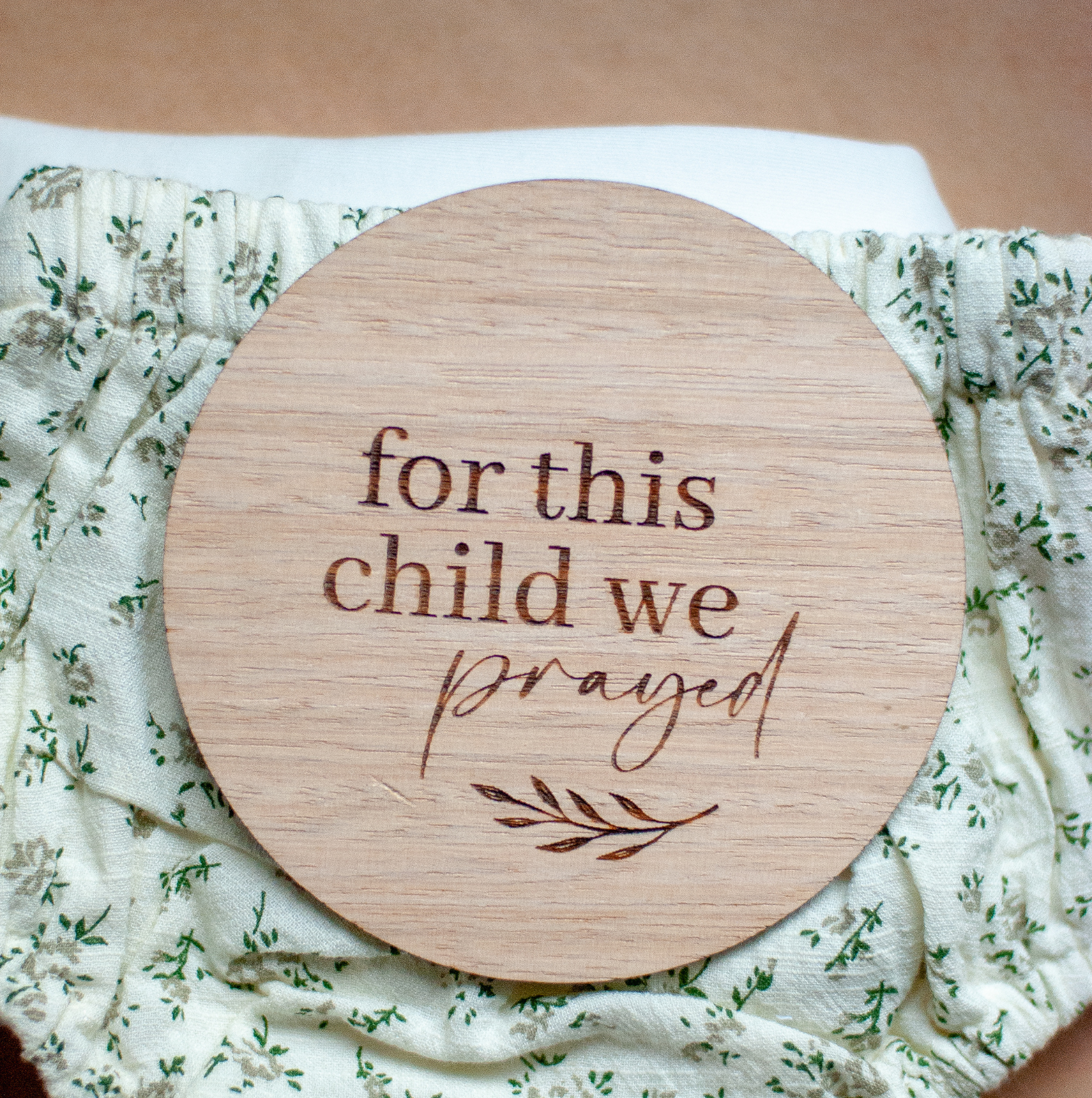 Christian pregnancy or birth announcement discs to use in photography or photots 