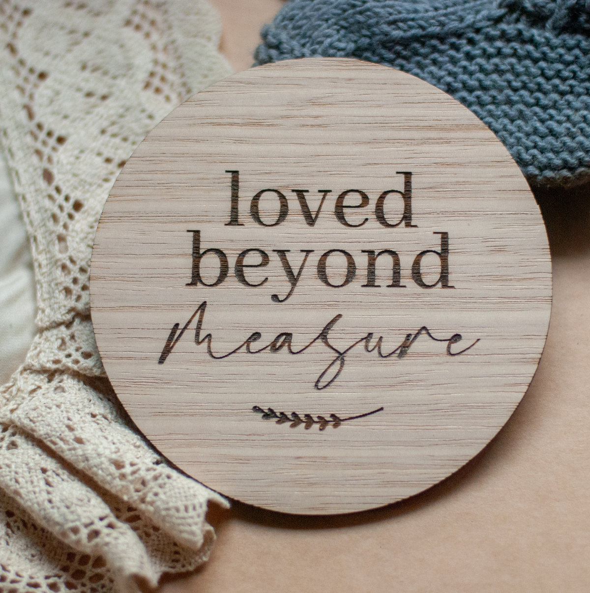Loved beyonf measure timber birth or pregnancy announcement photos